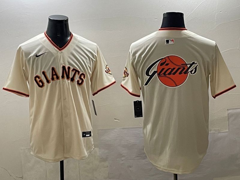 Men San Francisco Giants Blank Cream Game 2025 Nike MLB Jersey style 3